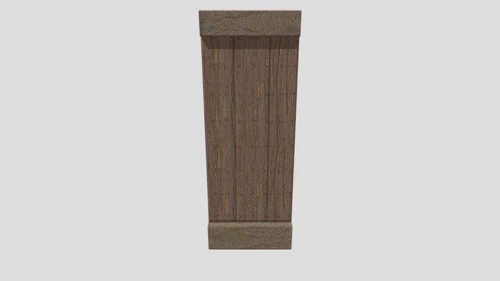Stylized Nordic Wooden Wall - Section 02 3D Model