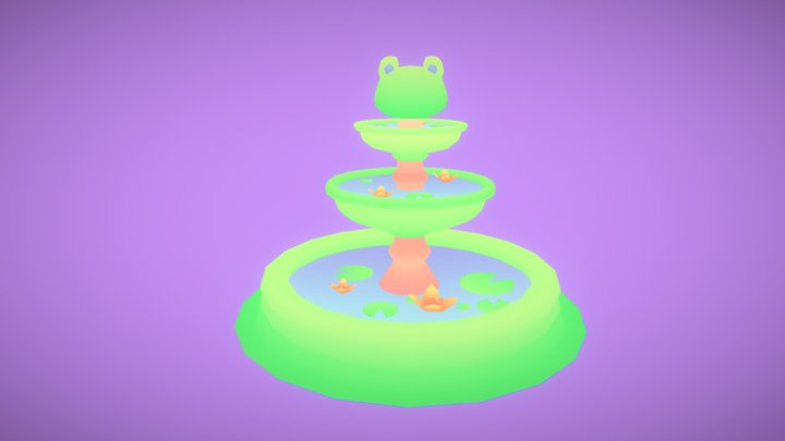 Froggy Fountain 3D Model