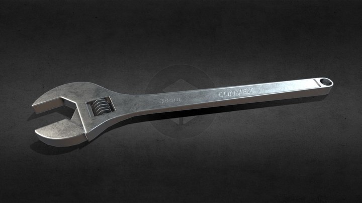 Adjustable Wrench 3D Model
