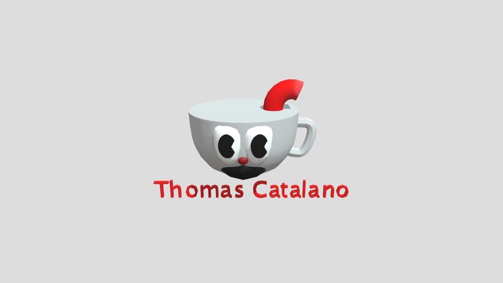 Cuphead Character Block Out 3D Model