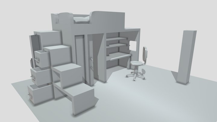 Bunk Bed Loft Ver2 3D Model