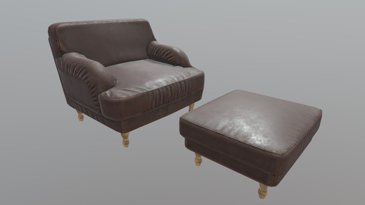 Armchair and ottoman – Modèle 3D gratuit STL