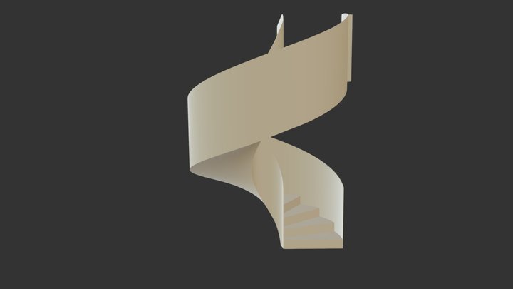 3D Helical Staircase 3D Model