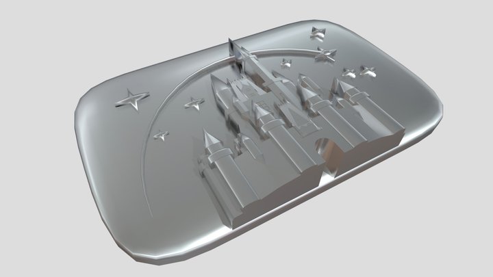 Disney Castle Belt Buckle 3D Model