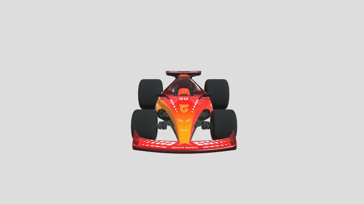 Racing Formula 1 Cartoon 3D LowPoly 3D Model