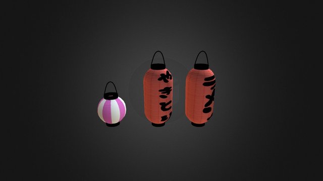CityScene_prop_Japanese lanterns 3D Model