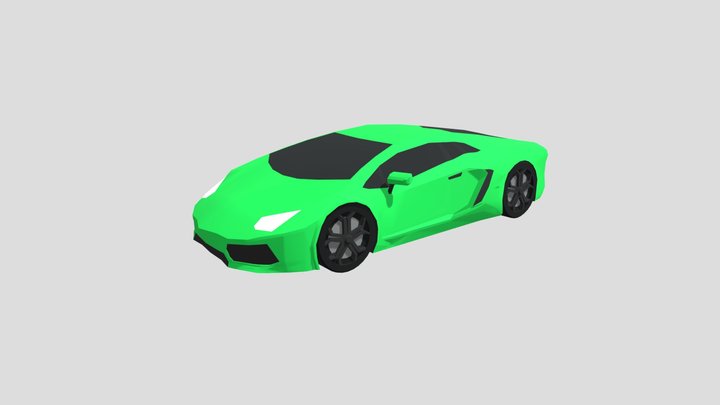 Low poly Lamborghini Aventador 3D Model