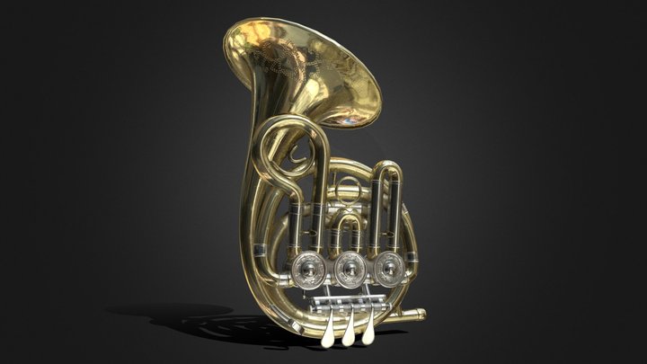 Mini French Horn 3D Model