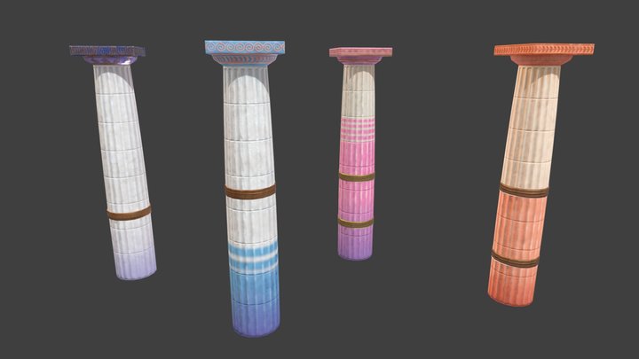 Greek Columns - SAGA 3D Model