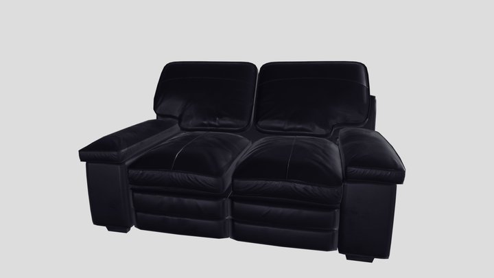 2 Seater Leatherette Sofa Sofa 3D Model