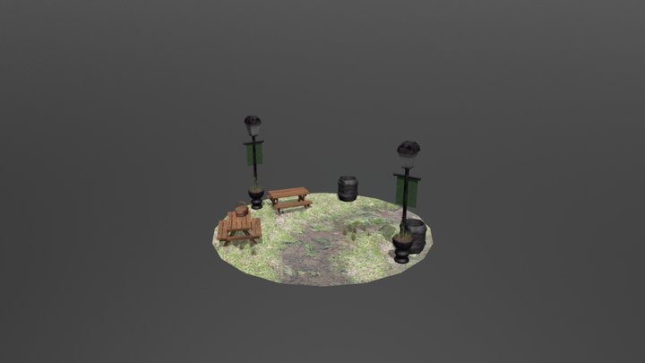 Park Scene 3D Model