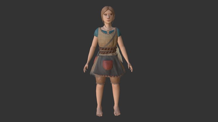 Low Poly Landlady 3D Model