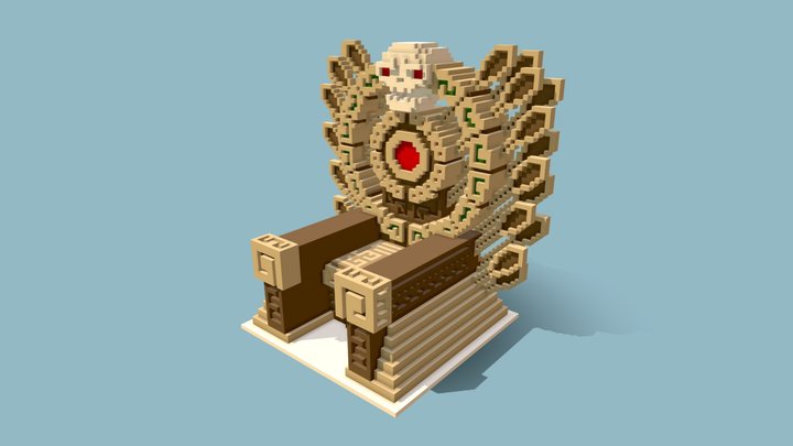 Mayan Throne Voxelart 3D Model