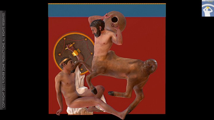 3D rendering of Metope South 04 Restored (Parthenon)