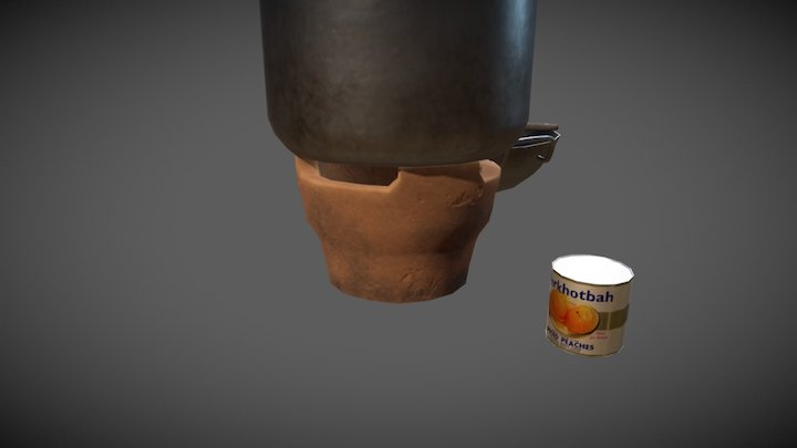 Cooking stove and pans 3D Model