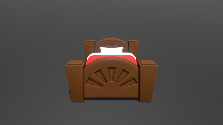 Simple Stylized Bed 3D Model