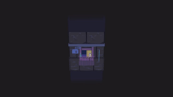 Pixel Balcony 3D Model