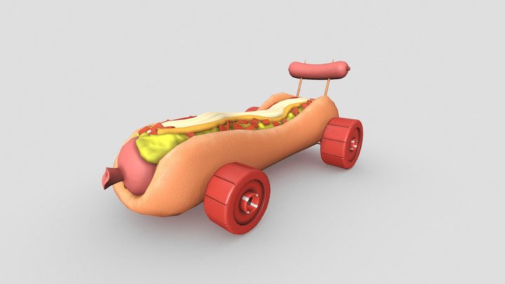 Hot Dog Car 3D Model