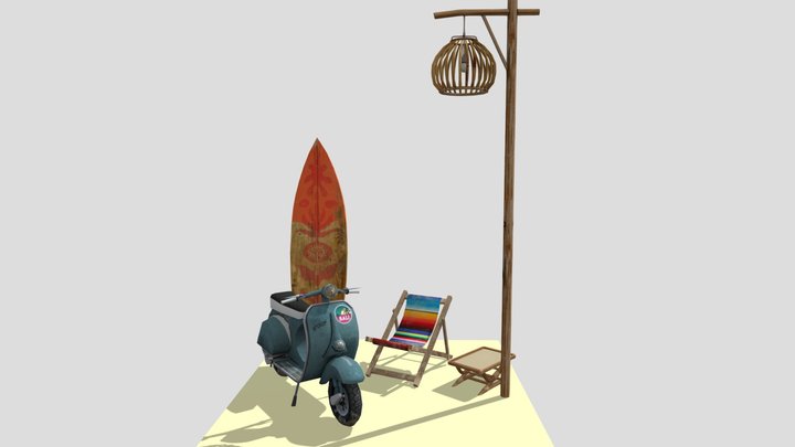 By The Ocean - Texture 2 More detailed props 3D Model
