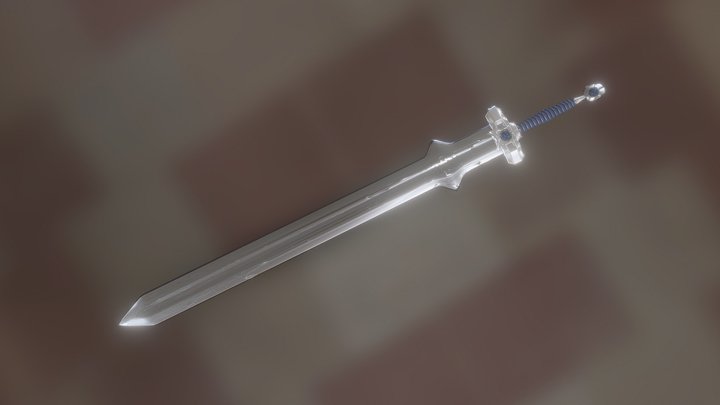Platinum Silver Sword Complete 3D Model