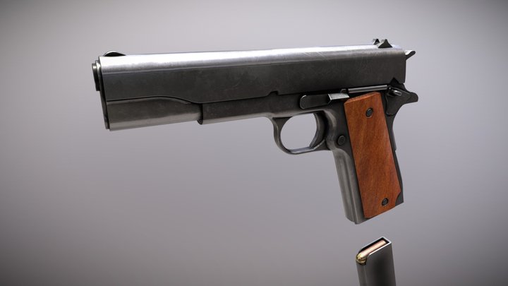 Basic 1911 Pistol 3D Model