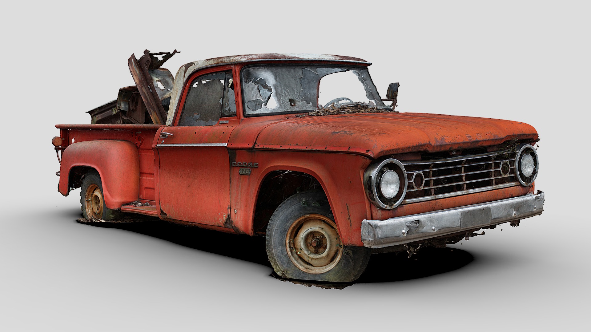 3D model Scrap Hauler (Raw Scan) - This is a 3D model of the Scrap Hauler (Raw Scan). The 3D model is about a red truck with a large engine.
