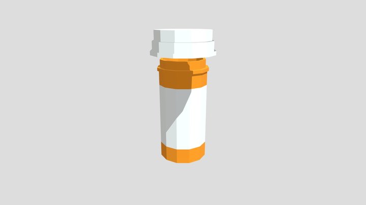 Pill Bottle (lowpoly) 3D Model