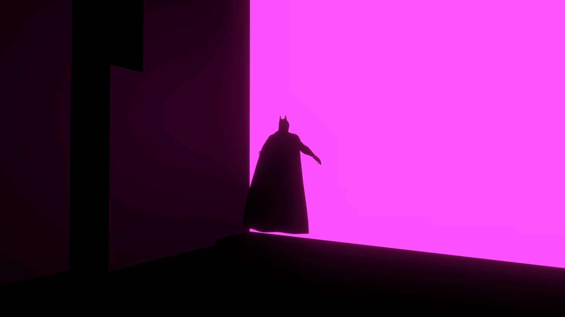 Batman with Pink light scene