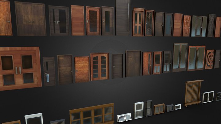 Realistic Door / Window (VR/VX) 3D Model