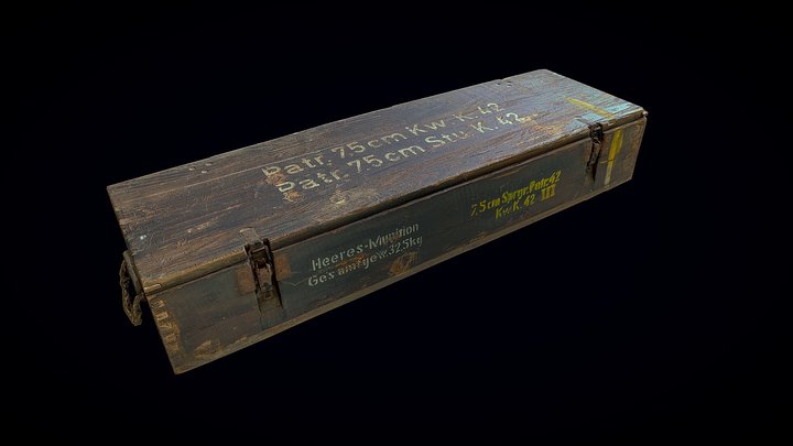 WW2 Wooden Crate Photogrammetry 3D Model
