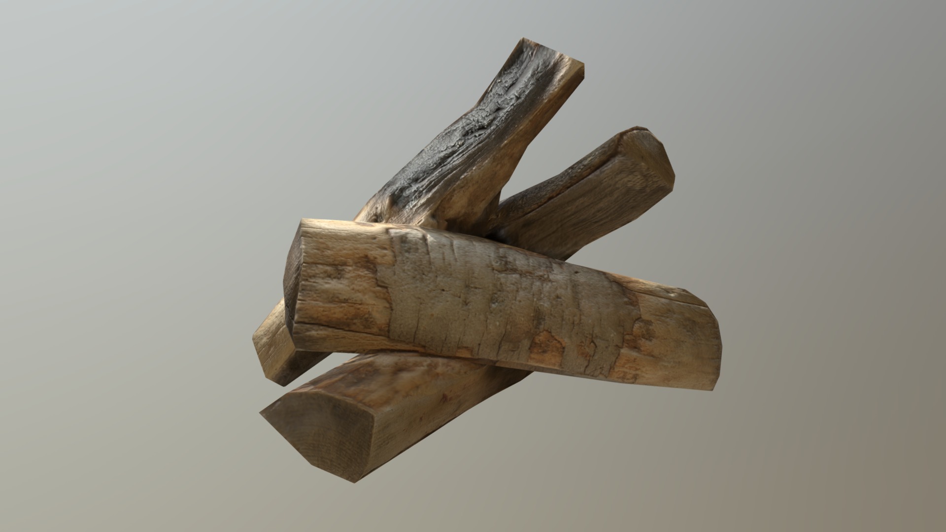 3D model wood billet - This is a 3D model of the wood billet. The 3D model is about a wooden axe with a handle.