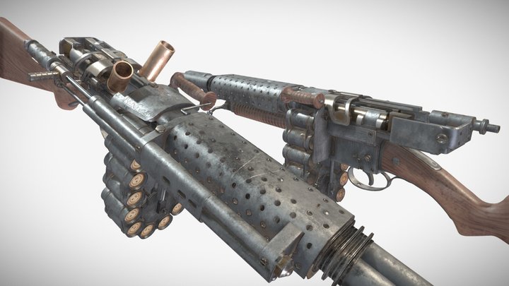 Hnev. Automatic Chain Shotgun 3D Model