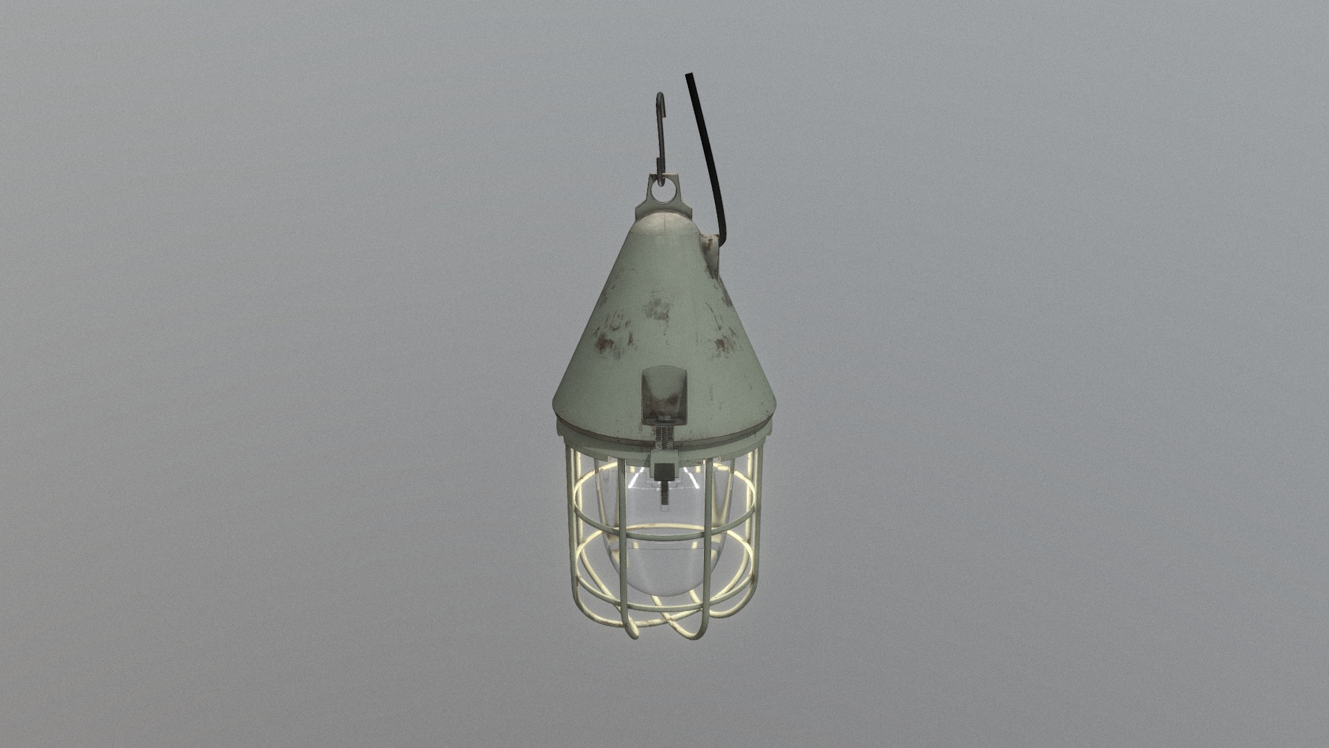 3D model Old Lamp - This is a 3D model of the Old Lamp. The 3D model is about a light bulb from a ceiling.