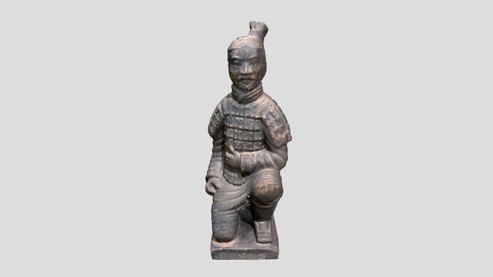 Chinese Warrior Metal Sculpture 3D Model