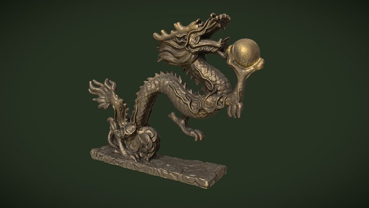 Statuette de dragon chinois 3D Model