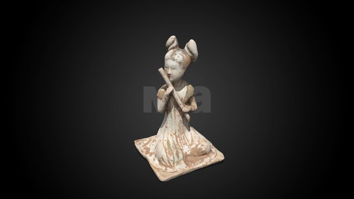 Tomb figure - flute player – Gratis 3D-model STL