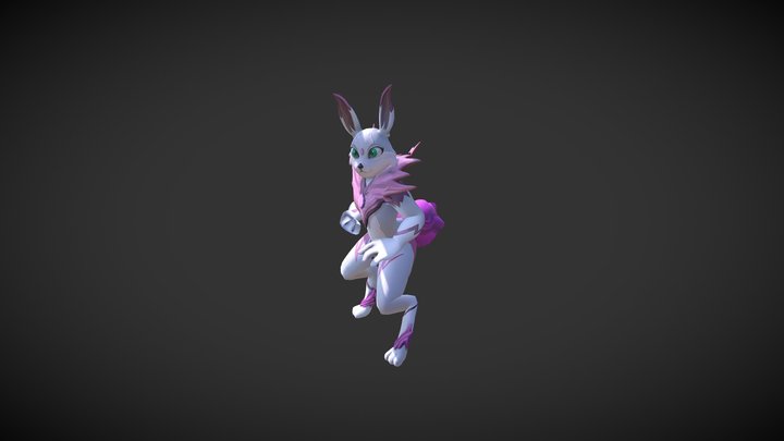 Electric Rabbit - EVO2 - Idle - Attack - Damage 3D Model