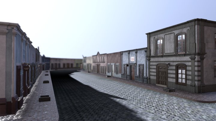 Neighborhood - Colonial Architecture 3D Model