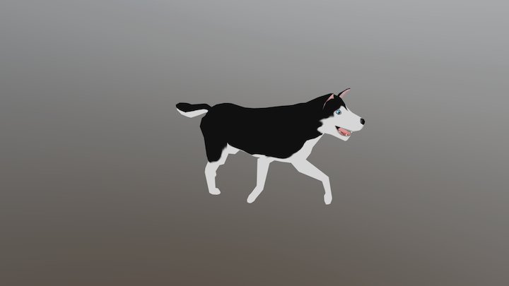 Dog Running 3D Model