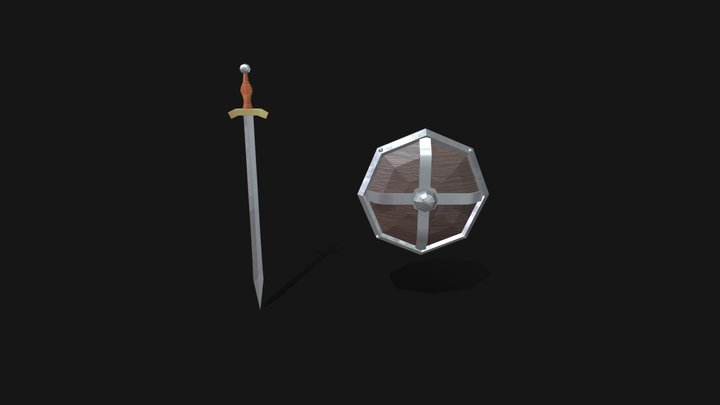 MSH_Sword_1 & MSH_Shield_1 3D Model