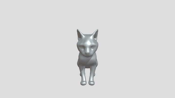 Siamese cat sitting 3D Model
