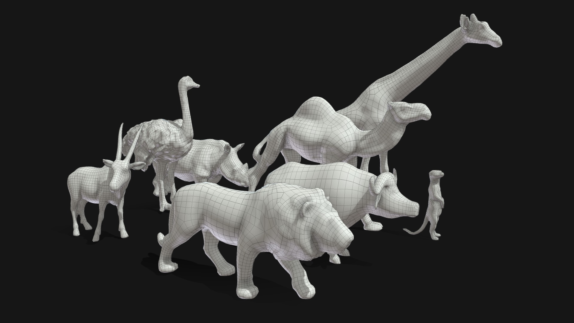 3D model African Animal Base Meshes Starter Kit 1