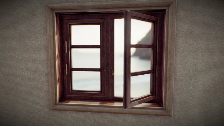 Lowpoly window wall game asset 3D Model