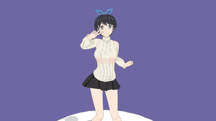 Ruka Sarashina - Kanojo, Okarishimasu. 3D Model