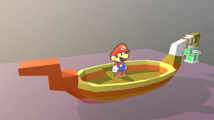 Super Paper Mario Boat 3D Model