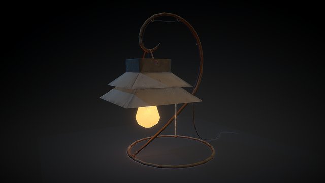 Old desk lamp 3D Model