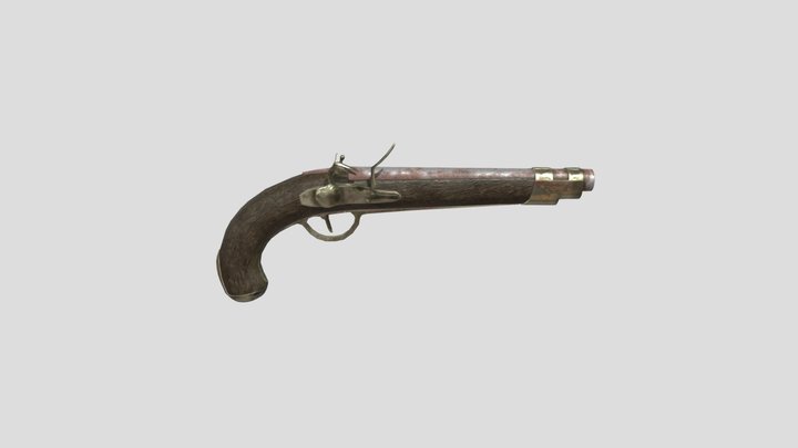 PBR Game Ready Flintlock Pistol 3D Model