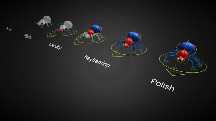 3D3-W04-Basic Rigging (Polygon Bug) 3D Model