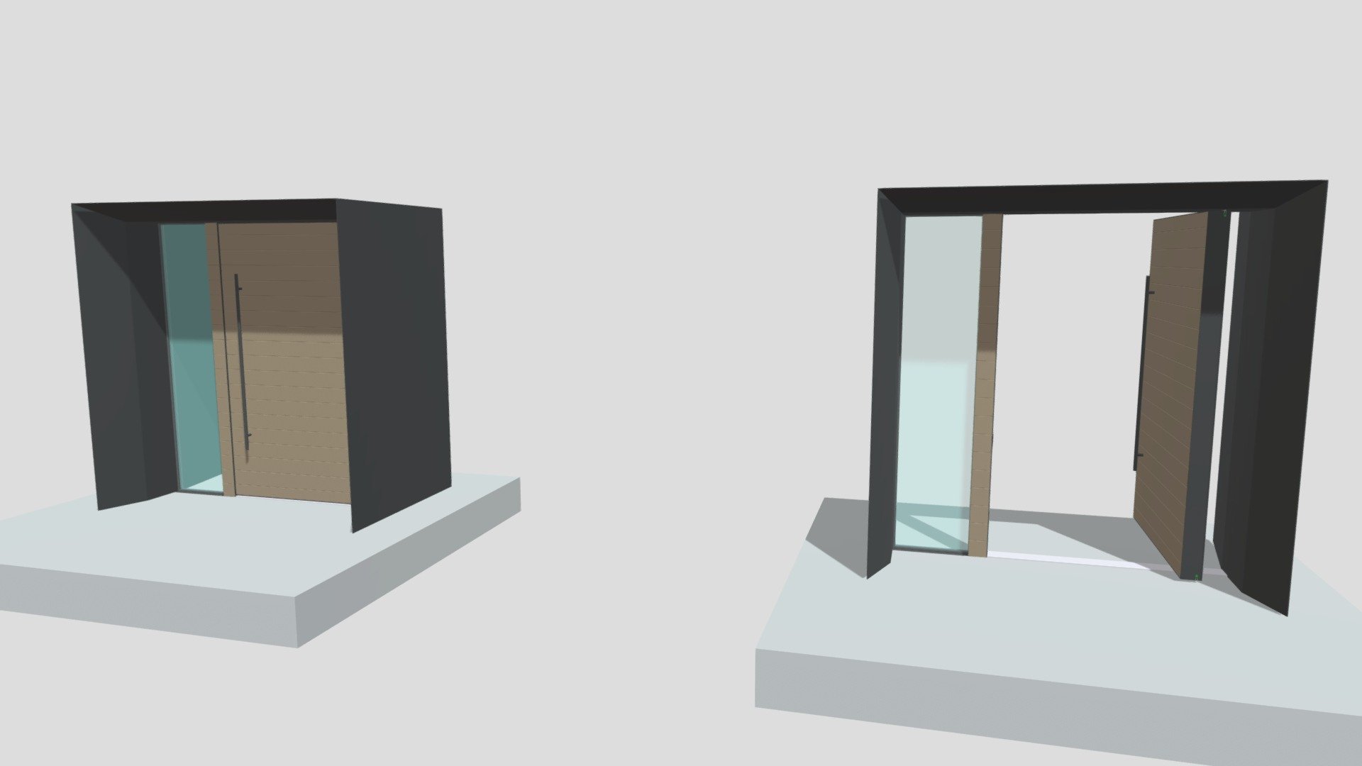 Entry Steel Portal And Pivot Door Option 1 CK23 Download Free 3D