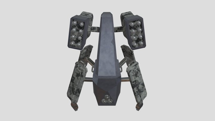 QP Missile Launcher Mech 3D Model